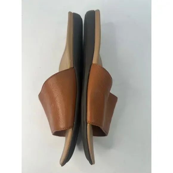 Vionic Val Slides Brown Leather Slip On Open Toe Comfort Flip Flop Sandal Sz‎ 6 - Picture 6 of 12